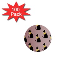 Cat Egyptian Ancient Statue Egypt Culture Animals 1  Mini Buttons (100 Pack)  by Maspions