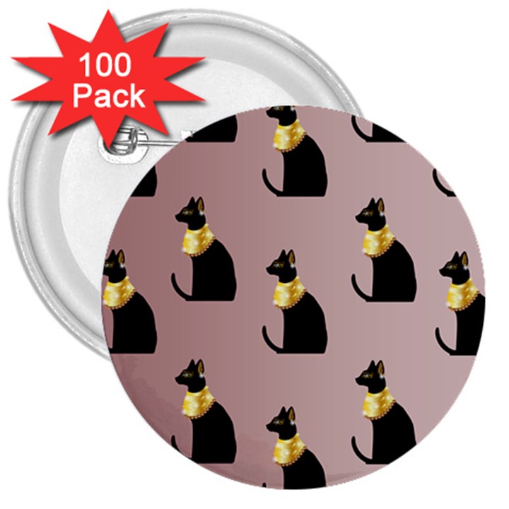 Cat Egyptian Ancient Statue Egypt Culture Animals 3  Buttons (100 pack) 