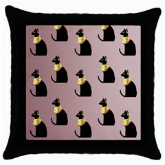 Cat Egyptian Ancient Statue Egypt Culture Animals Throw Pillow Case (black) by Maspions