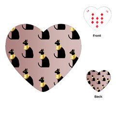 Cat Egyptian Ancient Statue Egypt Culture Animals Playing Cards Single Design (heart)