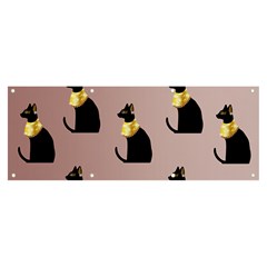 Cat Egyptian Ancient Statue Egypt Culture Animals Banner And Sign 8  X 3  by Maspions