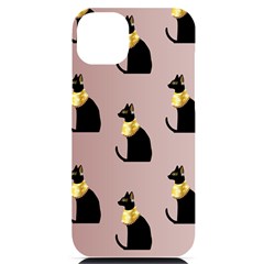 Cat Egyptian Ancient Statue Egypt Culture Animals Iphone 14 Plus Black Uv Print Case by Maspions