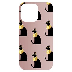 Cat Egyptian Ancient Statue Egypt Culture Animals Iphone 14 Pro Max Black Uv Print Case by Maspions