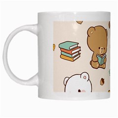 Bear Cartoon Background Pattern Seamless Animal White Mug