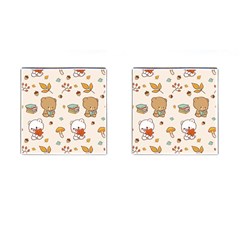 Bear Cartoon Background Pattern Seamless Animal Cufflinks (square)