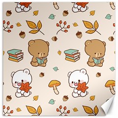 Bear Cartoon Background Pattern Seamless Animal Canvas 16  X 16 