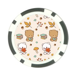 Bear Cartoon Background Pattern Seamless Animal Poker Chip Card Guard