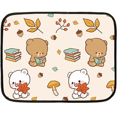 Bear Cartoon Background Pattern Seamless Animal Two Sides Fleece Blanket (mini)