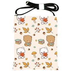 Bear Cartoon Background Pattern Seamless Animal Shoulder Sling Bag