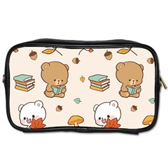 Bear Cartoon Background Pattern Seamless Animal Toiletries Bag (one Side)