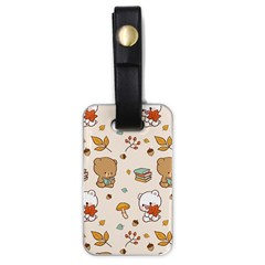 Bear Cartoon Background Pattern Seamless Animal Luggage Tag (one Side)