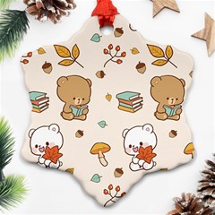 Bear Cartoon Background Pattern Seamless Animal Ornament (snowflake)