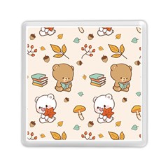 Bear Cartoon Background Pattern Seamless Animal Memory Card Reader (square) by Maspions