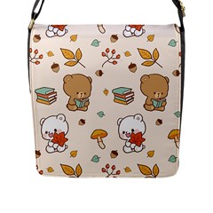 Bear Cartoon Background Pattern Seamless Animal Flap Closure Messenger Bag (l)