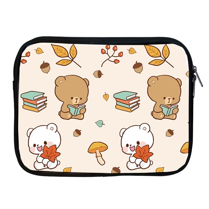 Bear Cartoon Background Pattern Seamless Animal Apple iPad 2/3/4 Zipper Cases