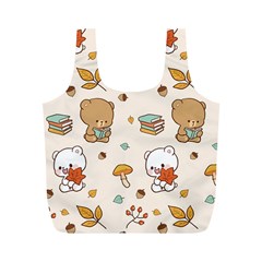 Bear Cartoon Background Pattern Seamless Animal Full Print Recycle Bag (m)