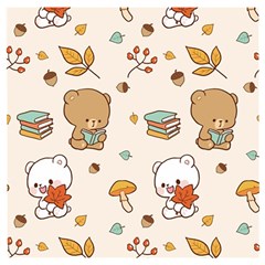 Bear Cartoon Background Pattern Seamless Animal Wooden Puzzle Square