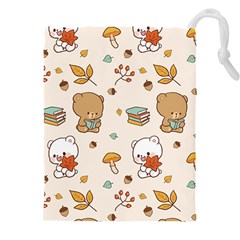 Bear Cartoon Background Pattern Seamless Animal Drawstring Pouch (5xl)