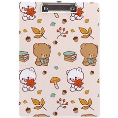 Bear Cartoon Background Pattern Seamless Animal A4 Acrylic Clipboard