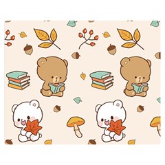 Bear Cartoon Background Pattern Seamless Animal Premium Plush Fleece Blanket (medium)