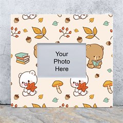 Bear Cartoon Background Pattern Seamless Animal White Wall Photo Frame 5  X 7  by Maspions