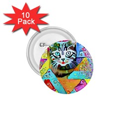 Kitten Cat Pet Animal Adorable Fluffy Cute Kitty 1 75  Buttons (10 Pack)