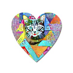 Kitten Cat Pet Animal Adorable Fluffy Cute Kitty Heart Magnet