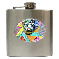 Kitten Cat Pet Animal Adorable Fluffy Cute Kitty Hip Flask (6 Oz) by Maspions