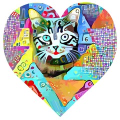 Kitten Cat Pet Animal Adorable Fluffy Cute Kitty Wooden Puzzle Heart by Maspions