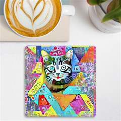 Kitten Cat Pet Animal Adorable Fluffy Cute Kitty Uv Print Square Tile Coaster  by Maspions