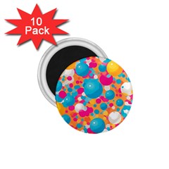 Circles Art Seamless Repeat Bright Colors Colorful 1 75  Magnets (10 Pack) 