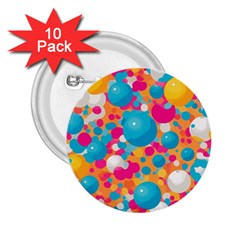 Circles Art Seamless Repeat Bright Colors Colorful 2 25  Buttons (10 Pack) 