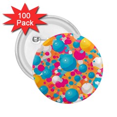 Circles Art Seamless Repeat Bright Colors Colorful 2 25  Buttons (100 Pack) 