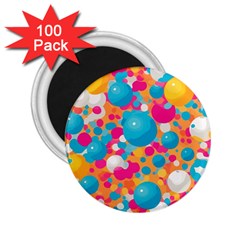 Circles Art Seamless Repeat Bright Colors Colorful 2 25  Magnets (100 Pack)  by Maspions