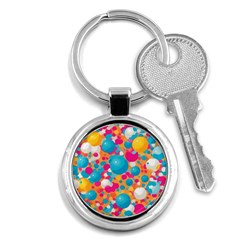 Circles Art Seamless Repeat Bright Colors Colorful Key Chain (round)