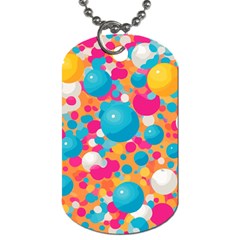 Circles Art Seamless Repeat Bright Colors Colorful Dog Tag (one Side) by Maspions