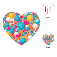 Circles Art Seamless Repeat Bright Colors Colorful Playing Cards Single Design (heart)