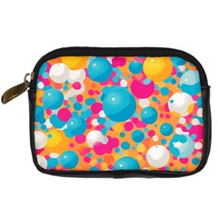 Circles Art Seamless Repeat Bright Colors Colorful Digital Camera Leather Case