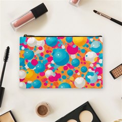 Circles Art Seamless Repeat Bright Colors Colorful Cosmetic Bag (medium)