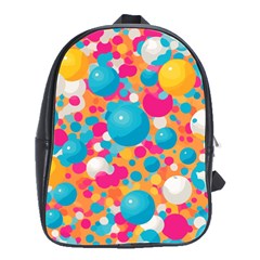 Circles Art Seamless Repeat Bright Colors Colorful School Bag (large)