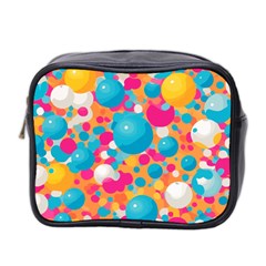 Circles Art Seamless Repeat Bright Colors Colorful Mini Toiletries Bag (two Sides)