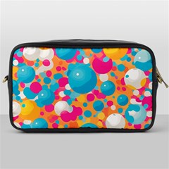 Circles Art Seamless Repeat Bright Colors Colorful Toiletries Bag (one Side) by Maspions