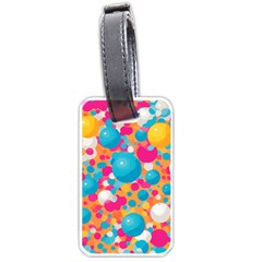 Circles Art Seamless Repeat Bright Colors Colorful Luggage Tag (one Side) by Maspions