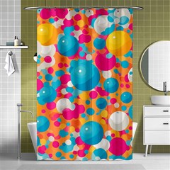 Circles Art Seamless Repeat Bright Colors Colorful Shower Curtain 48  X 72  (small) 