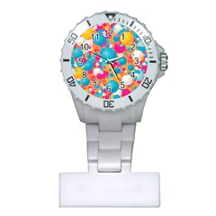 Circles Art Seamless Repeat Bright Colors Colorful Plastic Nurses Watch