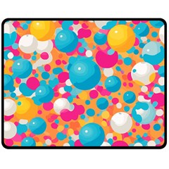 Circles Art Seamless Repeat Bright Colors Colorful Two Sides Fleece Blanket (medium)