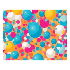 Circles Art Seamless Repeat Bright Colors Colorful Two Sides Premium Plush Fleece Blanket (large)