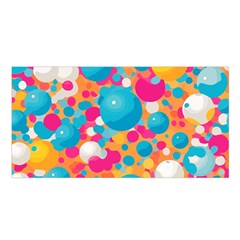 Circles Art Seamless Repeat Bright Colors Colorful Satin Shawl 45  X 80 