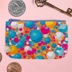 Circles Art Seamless Repeat Bright Colors Colorful Large Coin Purse