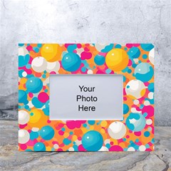 Circles Art Seamless Repeat Bright Colors Colorful White Tabletop Photo Frame 4 x6  by Maspions